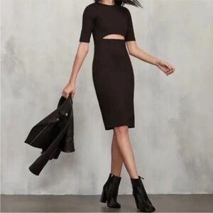 Reformation Evita Keyhole Midi Dress in Black